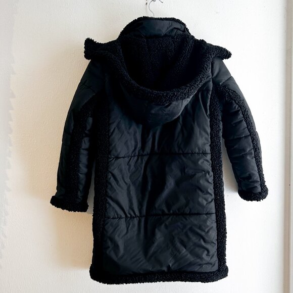 J.CREW SnowDay PrimaLoft Puffer Black Jacket Coat with Sherpa Trim XS P - Picture 4 of 11